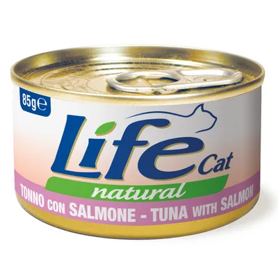 LifeCat Natural Adult nourriture humide pour chats 6 x 85 g - Thon au saumon