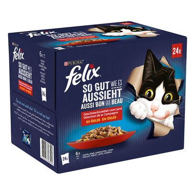 Felix Fantastic "So gut wie es aussieht" 24 x 85 g Mesni izbor (piščanec, jagnjetina, govedina, zajec)