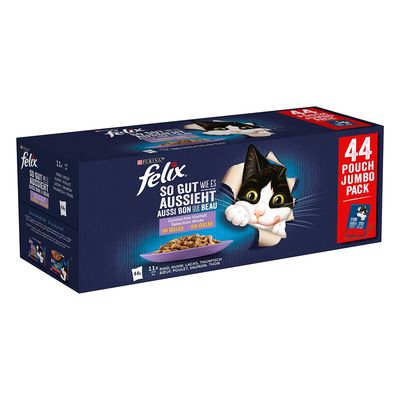 Mégapack Felix Tendres Effilés en gelée 132 x 85 g sélection à la viande et au poisson