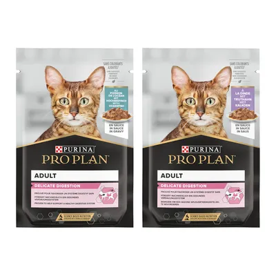 PURINA PRO PLAN vegyes gazdaságos csomag 24 x 85 g - Delicate Digestion vegyesen PURINA PRO PLAN vegyes gazdaságos csomag 24 x 85 g - Delicate Digestion vegyesen