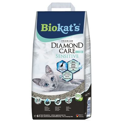 Biokat's DIAMOND CARE Sensitive Classic Katzenstreu - 2 x 6 l