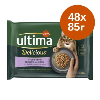 Ultima Delicious Irresistibles хапки в сос, 48 x 85 г. Без добавени оцветители или консерванти.