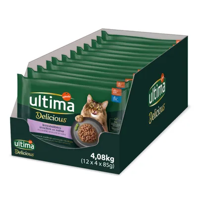 Ultima Cat kapsičky, 48 x 85 g, 38 + 10 zdarma - Sterilised hovězí a tuňák