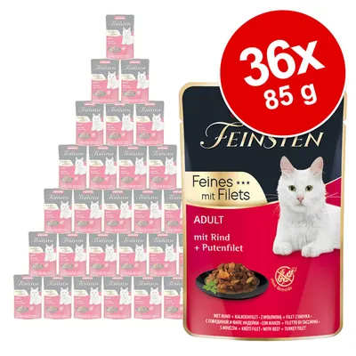 Animonda Feinsten Adult фино с филета, 36x85g, с говеждо и пуешко филе. Без зърнени храни.