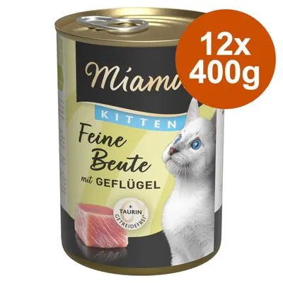 Miamor Feine Beute Kitten, 12 х 400 г  - Курица и лосось