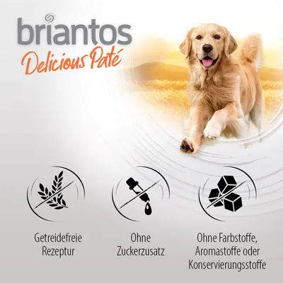 Briantos Delicious Paté. Беззерновой состав, без добавления сахара, без красителей, ароматизаторов и консервантов.