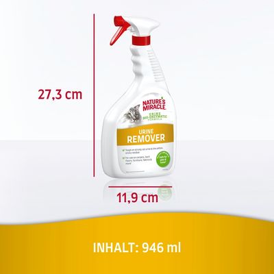 Nature's Miracle Urine Bio-Enzymatic Formula Urine Remover. Fjerner stærk katteurin og gule rester. Velegnet til tæpper, hårde gulve, møbler, tekstiler. Sikker for kæledyr og hjem.