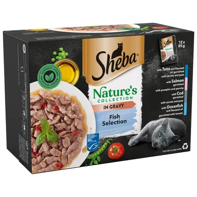 Sheba Nature's Collection Pouches 12 x 85g - Fish Collection in Gravy Sheba Nature's Collection Pouches 12 x 85g - Fish Collection in Gravy