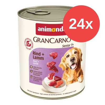 Megazestaw animonda GranCarno Original Senior, 24 x 800 g - Wołowina i jagnięcina 
