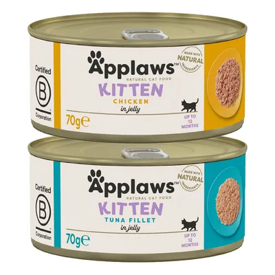 Ekonomipack: Applaws Kitten 24 x 70 g - Mixpack: Kyckling + Tonfisk