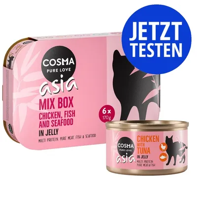 COSMA PURE LOVE asia Mix Box, 6 x 170g: Chicken, Fish and Seafood in Jelly. Multi Protein Pure Meat, Fish & Seafood. Jetzt testen. COSMA PURE LOVE asia Mix Box, 6 x 170g: Chicken, Fish and Seafood in Jelly. Multi Protein Pure Meat, Fish & Seafood. Jetzt testen.