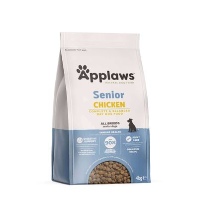 Applaws Senior Kylling Trockenfoder til hunde, 4 kg
Mindst 90 % animalsk protein, kornfri opskrift, Applaws Senior Kylling er et tørfoder til ældre hunde, der understøtter led og vitalitet, uden kunstige tilsætningsstoffer.