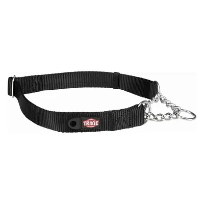 Trixie Hundehalsband aus schwarzem Nylon mit Metallkette und Ringverschluss, geeignet für Hunde.