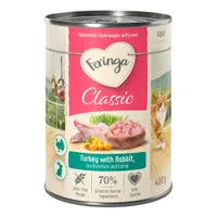 Feringa Classic Meat 6 x 400 g Alimento umido per gatti  - Coniglio e Tacchino con Olivello spinoso ed Erba gatta