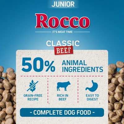 Rocco Junior Classic vacuno con pollo - 2 x 10 kg - Pack Ahorro