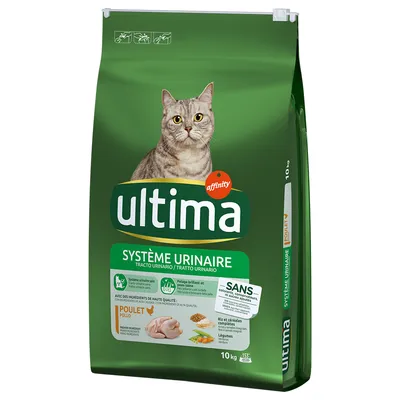 Ultima krmivo pro kočky, System Urinaire, s kuřecím, bez umělých barviv a konzervantů, balení 10 kg.