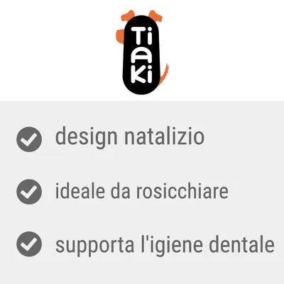Tiaki, design natalizio, ideale da rosicchiare, supporta l'igiene dentale