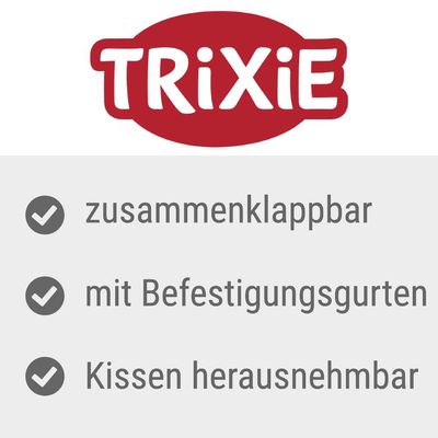 Trixie. Hopfällbar, med fästremmar, kudde avtagbar.