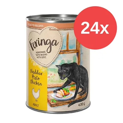 Feringa Adult Katzenfutter, Sorte Cheddar Pesto Chicken, 400g Dose. Packungsgrösse: 24x. Homemade Taste Begins With Love. Feringa Adult Katzenfutter, Sorte Cheddar Pesto Chicken, 400g Dose. Packungsgrösse: 24x. Homemade Taste Begins With Love.