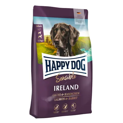 Happy Dog Sensible Ireland, Lachs & Kaninchen, Adult Hunde ab 11kg, ohne künstliche Konservierungsstoffe, Made in Germany.