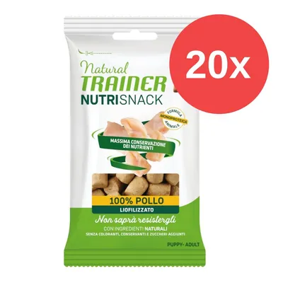 Natural Trainer Nutrisnack, 100% Huhn, gefriergetrocknet, ohne Farbstoffe, Konservierungsstoffe und Zuckerzusätze. Packung mit 20 Stück. Natural Trainer Nutrisnack, 100% Huhn, gefriergetrocknet, ohne Farbstoffe, Konservierungsstoffe und Zuckerzusätze. Packung mit 20 Stück.