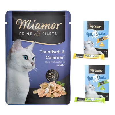 Miamor: Feine Filets, 24 x 100 g + Milky Shake: indyk, 4 x 20 g i kurczak, 4 x 20 g gratis!
