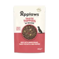 Applaws Taste Toppers in Broth 12 x 85g  - Beef with Green Beans, Sweet Potato & Red Pepper 
