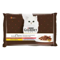 Pachet mixt de testare Gourmet 4 x 85 g - A La Carte: Rață, pasăre, sardine, păstrăv