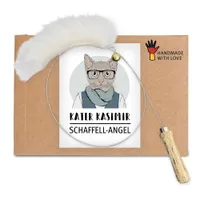 Kater Kasimir Katzenangel mit Schaffell - 1 Stück