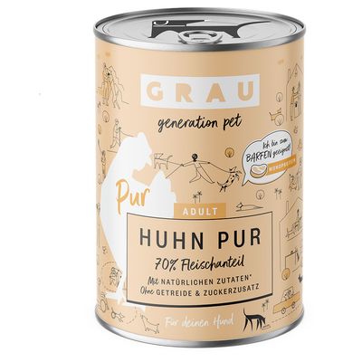 Paquet économique GRAU 12 x 400 g Poulet pur à l'huile de lin