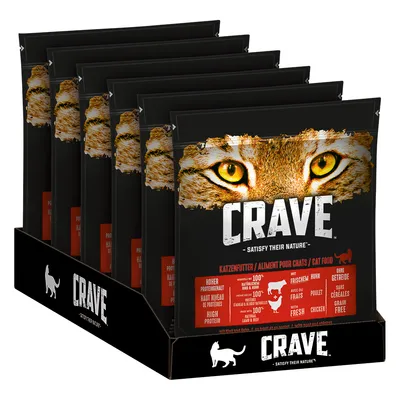 Crave Adult суха храна за котки с говеждо и пилешко - 750 г