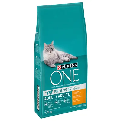 PURINA ONE Bifensis Dual Defense Adult, bohaté na kuře, 9,75 kg. Viditelné zdraví pro dnešek i zítřek.