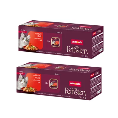 12 + 12 gratis! 24 x 85 g Animonda Vom Feinsten - Kitten in Soße: Huhn & Kalb 12 + 12 gratis! 24 x 85 g Animonda Vom Feinsten - Kitten in Soße: Huhn & Kalb