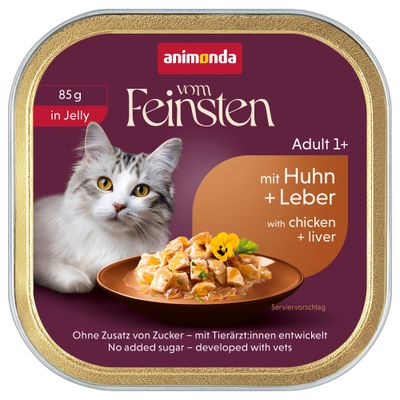 Voordeelpakket animonda vom Feinsten Adult 64 x 85 g Kip & lever in gelei