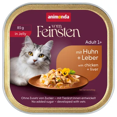 Sparpaket animonda vom Feinsten Adult 64 x 85 g - Huhn & Leber in Gelee Sparpaket animonda vom Feinsten Adult 64 x 85 g - Huhn & Leber in Gelee