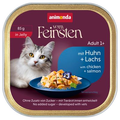 animonda vom Feinsten Adult 32 x 85 g Huhn & Lachs in Gelee