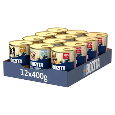 Bozita Dog Paté mixpack 12 x 400 g - Mix: nöt, anka, lamm