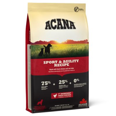 Acana Sport i Agility, kurczak i surowa flądra - 11,4 kg