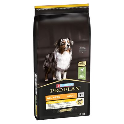 Nuovo pacco da 16 kg Purina Pro Plan All Sizes Adult, precedentemente 14 kg. Stessa ricetta, nuovo formato di confezione più grande.