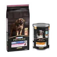 PURINA PRO PLAN 16 kg + All Size Adult Everyday Nutrition, 12 x 400g zdarma - Large Robust Adult Sensitive Skin, losos + Ryba