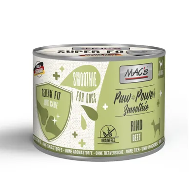 Sparpaket MAC's Dog Paw Power Smoothie 6 x 185 g - Rind - Gelenk Fit Sparpaket MAC's Dog Paw Power Smoothie 6 x 185 g - Rind - Gelenk Fit
