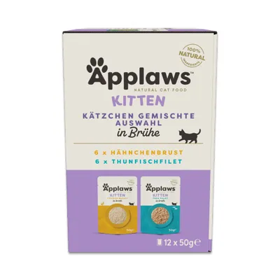 Applaws Natural Kitten in Brühe 12 x 50 g - Hähnchen- und Thunfischauswahl Applaws Natural Kitten in Brühe 12 x 50 g - Hähnchen- und Thunfischauswahl