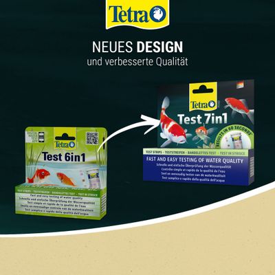 Tetra Test 6v1 se mění na Tetra Test 7v1 s novým designem a vylepšenou kvalitou. Rychlá a snadná kontrola kvality vody.