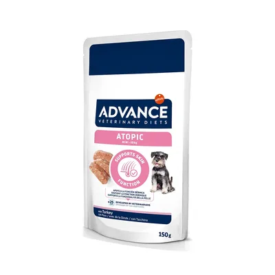 Advance Veterinary Diets Atopic Mini <10kg με γαλοπούλα, υποστηρίζει τη λειτουργία του δέρματος, αναπτύχθηκε από κτηνιάτρους, 150g.