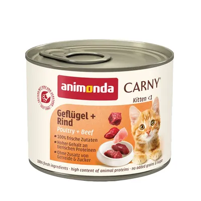 animonda Carny Kitten 12 x 200 g - Hovězí a drůbeží