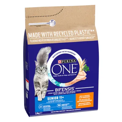 PURINA ONE Senior 11+ Chicken & Whole Grains Dry Cat Food - Multibuy: 2 x 2.8kg