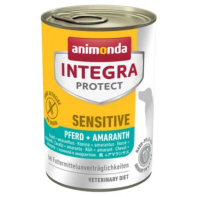 Animonda Integra Protect Sensitive konj + amarant, brez žitaric, pri prehranski intoleranci, pH urina 6,5-6,0, Veterinary Diet.