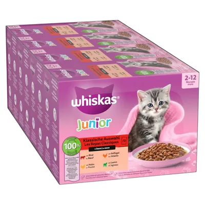 Megapack Whiskas Junior Pliculețe 48 x 85 g  - Selecție clasică în sos 
