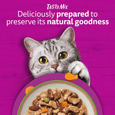 Whiskas 1+ Pouches Mega Pack 96 x 85g - Tasty Mix Chef's Choice in Gravy