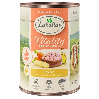 Lukullus Vitality Digestion: Pui (fără cereale) - 6 x 400 g